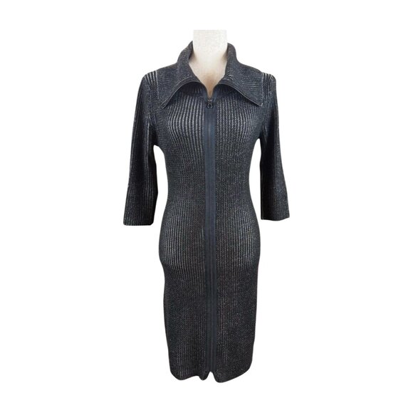 CALVIN KLEIN BLACK KNIT SWEATER DRESS, SIZE M - Picture 1 of 4